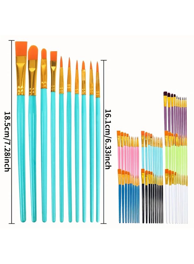 80pcs Nylon Artist Brushes Set for Acrylic Watercolor Oil Painting Art Supplies - Image 2