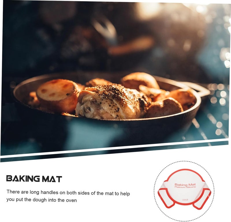Non-slip Pastry Making Mat with Colored Edge, Sturdy Kneading Dough Pad for Bread and Pizza, Multipurpose Baking Mat for Kitchen Use and Dough Transfer - Image 4
