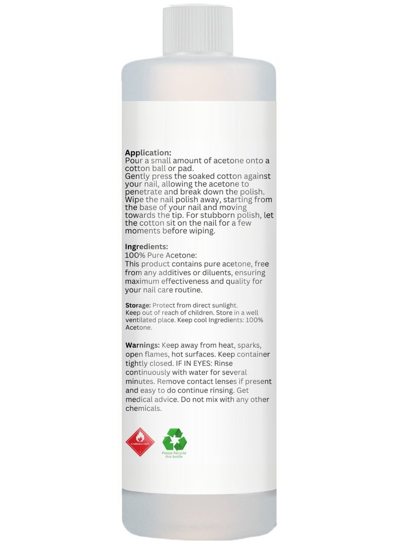 JAN LONDON 100% Pure Acetone Nail Polish Remover for UV/LED Gel, Acrylic Nails, and Nail Varnish Soak Off – Professional Strength, Fast-Acting Formula, 500ml  - Image 3