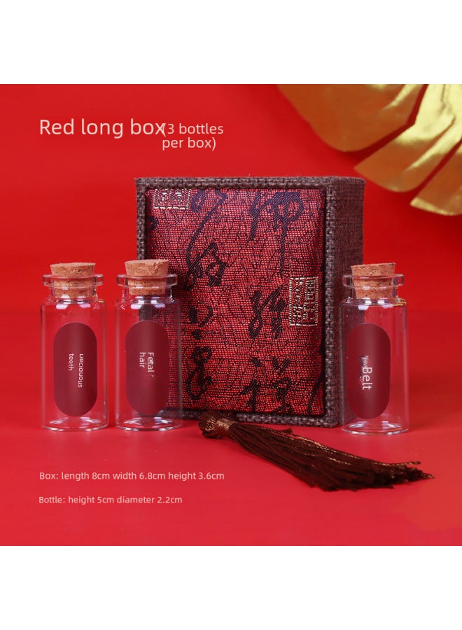 Baby Fetal Hair Souvenir Making Diy Umbilical Cord Collection Box Newborn Baby Homemade Deciduous Teeth Fetal Hair Preservation Bottle-Color:Large Hollow Section  Fetal Hair Box  - Image 2
