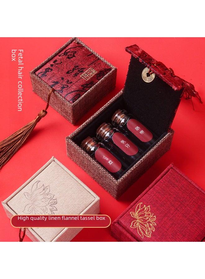 Baby Fetal Hair Souvenir Making Diy Umbilical Cord Collection Box Newborn Baby Homemade Deciduous Teeth Fetal Hair Preservation Bottle-Color:Large Hollow Section  Fetal Hair Box  - Image 3