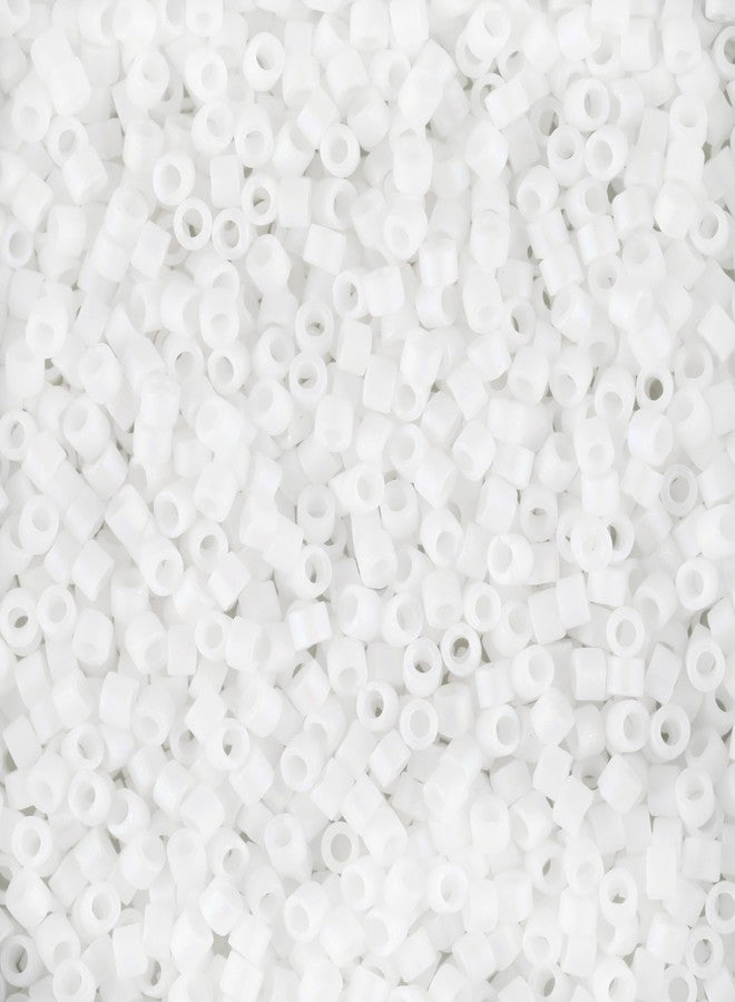 Miyuki Delica Seed Beads - Size 11/0 (1.6 mm), DB0351, Matte White, 7.2 g, Approx. 1440 Beads, Made in Japan - Image 2