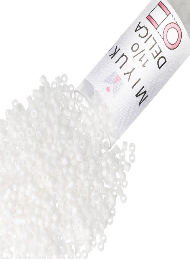 Miyuki Delica Seed Beads - Size 11/0 (1.6 mm), DB0351, Matte White, 7.2 g, Approx. 1440 Beads, Made in Japan - Image 1