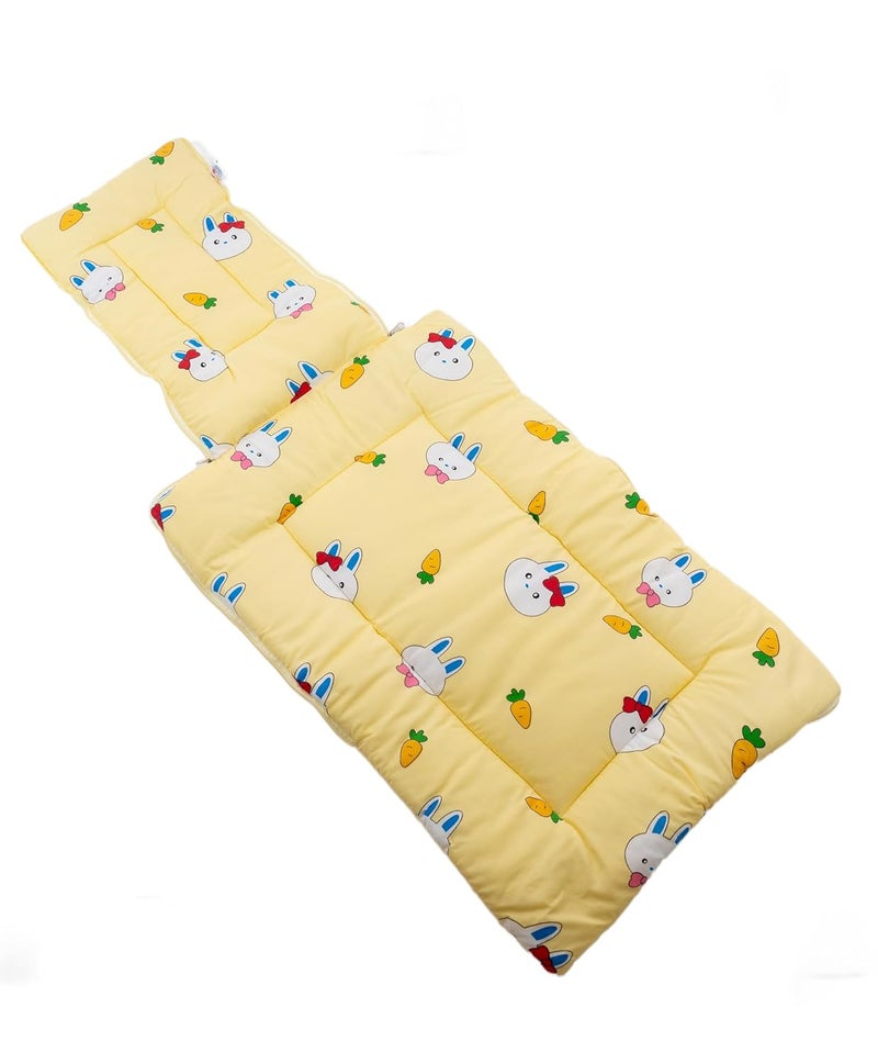 Baby Basket Baby Basket 09 Months New Born Baby Unisex Cotton Carry BagSleeping Bag 3 in 1 Baby Bed Carry Nest for Infant Bunny Print Yellow  - Image 4