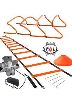 Speed & Agility Training Set Includes Agility Ladder 6m, 5Pic Disc Cones,4Pic Hurdles 23cm Size and1 Running Parachute for Football Hockey Training Athletes - pzsku/ZBDF083C4F9143A378A70Z/45/_/1721811667/ff1d1a4c-5c38-4efb-90e4-a55288312395