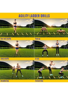 Spall Speed & Agility Training Set Includes Agility Ladder 6m, 5Pic Disc Cones,4Pic Hurdles 23cm Size and1 Running Parachute for Football Hockey Training Athletes  - Image 5