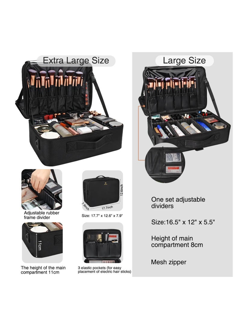صندوق أدوات التجميل الكبير حقيبة ماكياج السفر مقاوم للماء صانع ماكياج صندوق تخزين حقيبة ماكياج كبيرة حقيبة القطار - Image 2
