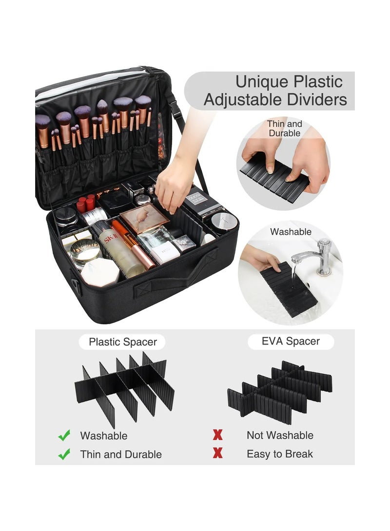 صندوق أدوات التجميل الكبير حقيبة ماكياج السفر مقاوم للماء صانع ماكياج صندوق تخزين حقيبة ماكياج كبيرة حقيبة القطار - Image 3