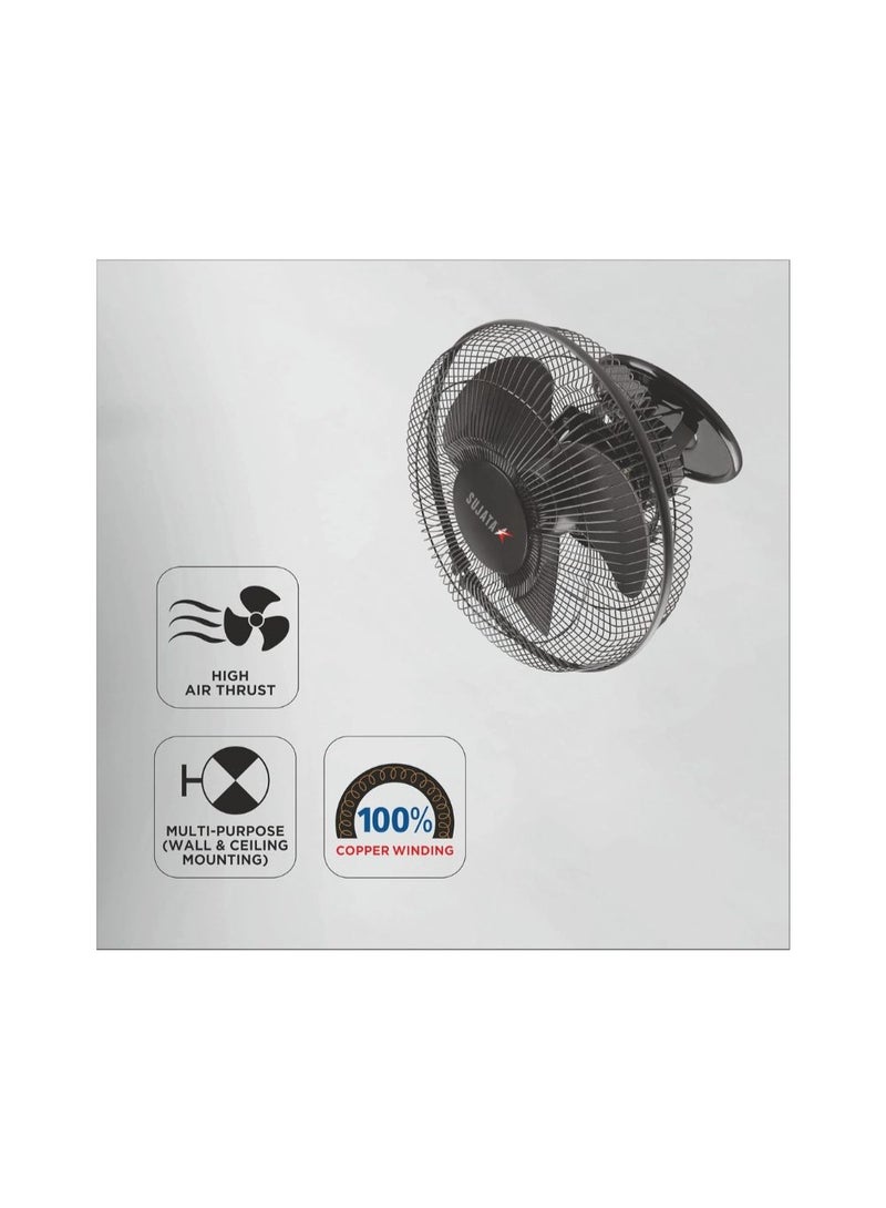 SUJATA 280mm High-Speed Cabin Fan | 2300 RPM Motor | 100% Copper Winding Motor | Compact Wall & Ceiling Mount Fan | High-Speed Air Circulation | 2-Year Warranty | Black | SCF2700HS - Image 3