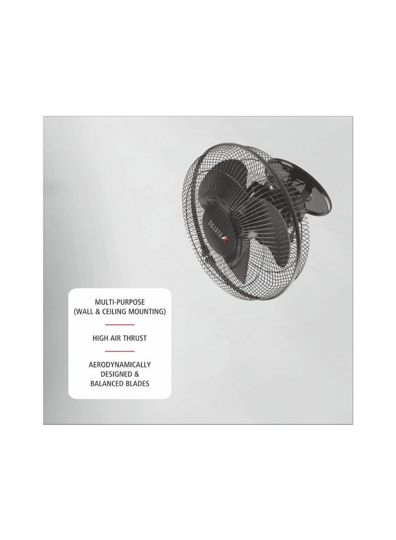 SUJATA 280mm High-Speed Cabin Fan | 2300 RPM Motor | 100% Copper Winding Motor | Compact Wall & Ceiling Mount Fan | High-Speed Air Circulation | 2-Year Warranty | Black | SCF2700HS - Image 2