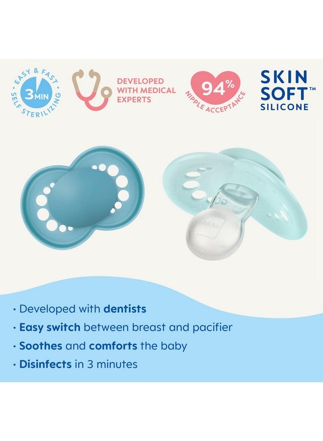 MAM Original Matte Baby Pacifiers, Binky for 16+ Months, BPA-Free Silicone Nipple, Easy to Clean, Best for Breastfed Babies, Developed with Medical Experts, 2 Count Binkies with Sterilizer Case - Image 1