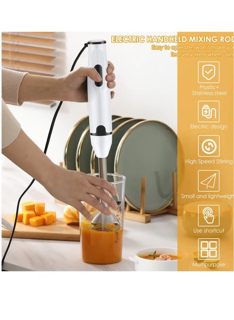 مايكروبلس خلاط يدوي محمول بسرعتين، عمود من الفولاذ المقاوم للصدأ، قوة 350 واط، مجموعتك، محرك خلط قوي، تصميم مريح، خفيف الوزن، سهل الاستخدام للغاية، أبيض Ps-4810 - Image 1