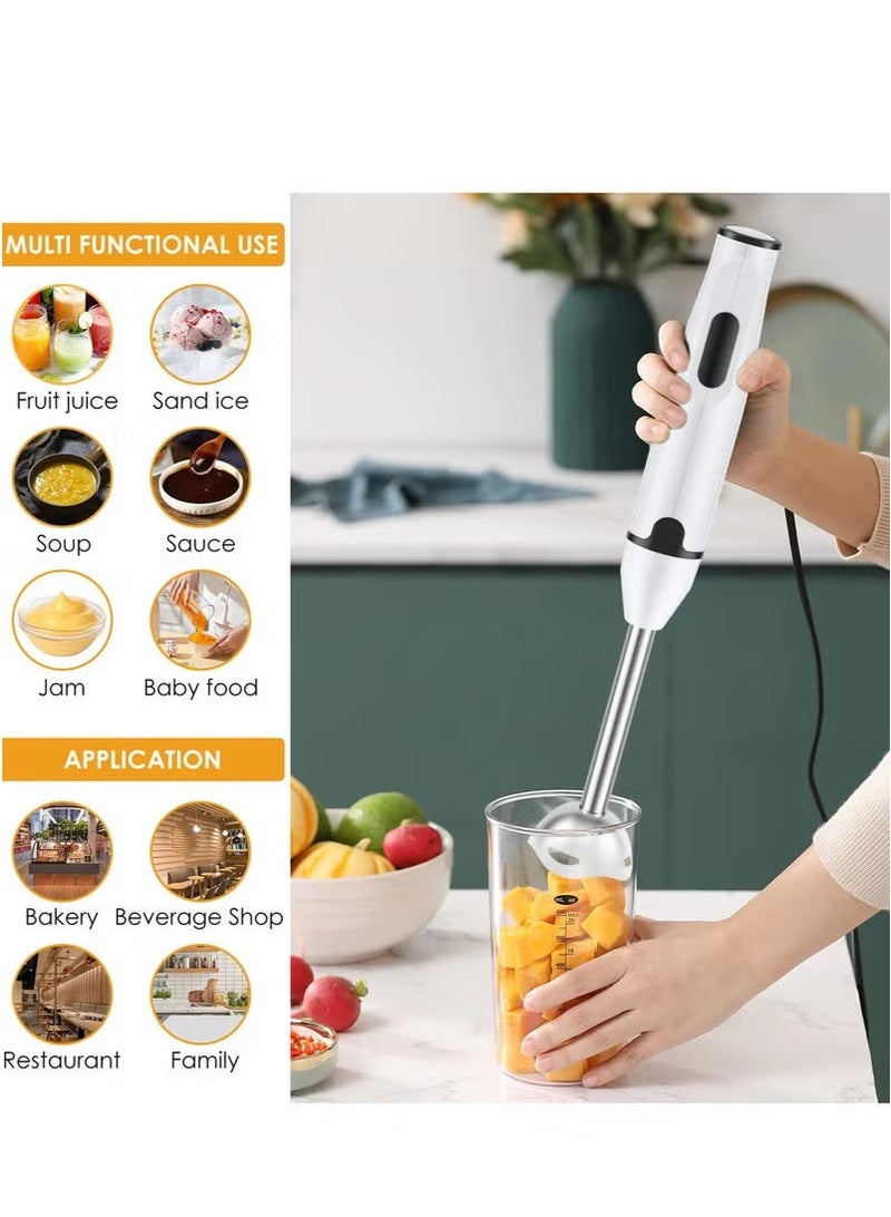 مايكروبلس خلاط يدوي محمول بسرعتين، عمود من الفولاذ المقاوم للصدأ، قوة 350 واط، مجموعتك، محرك خلط قوي، تصميم مريح، خفيف الوزن، سهل الاستخدام للغاية، أبيض Ps-4810 - Image 3