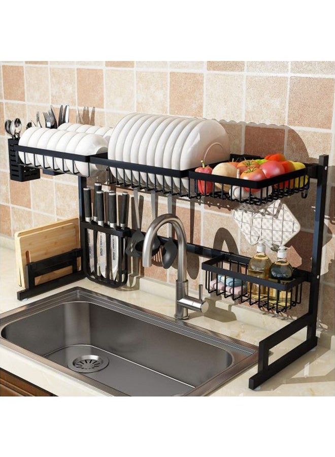 AMERTEER Dish Drying Rack Black 86.5x34x12cm - Image 3