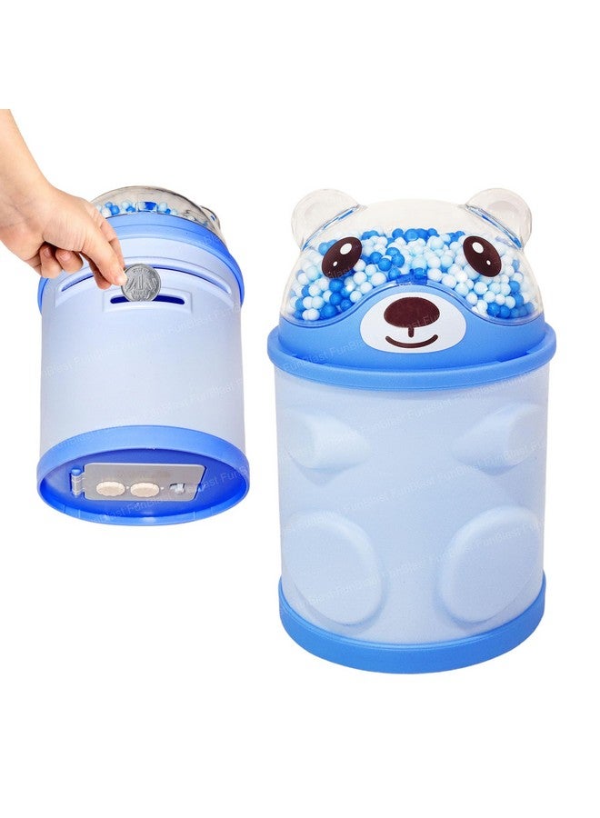 FunBlast Piggy Bank - Bear Shaped Coin Box for Kids, Money Bank for Kids, Piggy Bank for Kids, Money Box for Kids, Coin Box with Password Lock, Gifts for Girls, Best Return Gifts for Kids (Blue) - Image 1