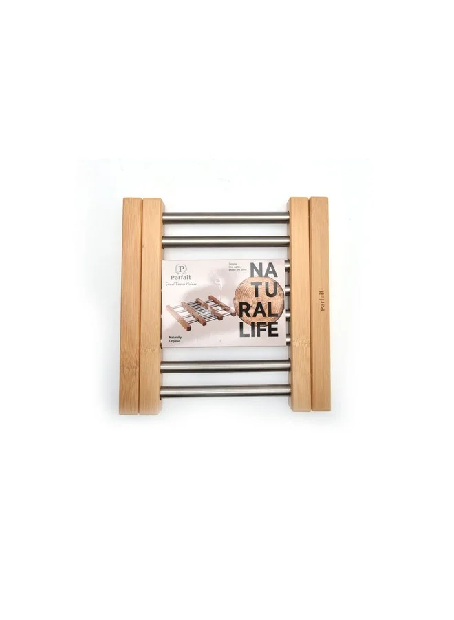 PARFAIT High Quality Durable Expandable Trivet Silver and Brown 22-34cm 2.5 x 21 x 22 cm N-D411KB0025