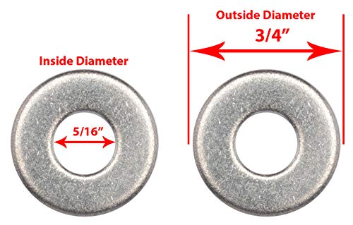 Bolt Dropper 5/16" Stainless Flat Washer (100 Pack), 3/4" OD 18-8 (304) Stainless Steel, Suitable for Factories Repair, Kitchens, Shops, and Outdoor Construction by Bolt Dropper - Image 5