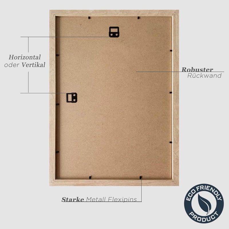 إطار صورة VUVUZULA، مقاس A3، إطار صورة خشبي، مقاس 30 × 42 سم، إطار MDF، DIN A3، طبيعي، مجموعة من 3 - Image 3