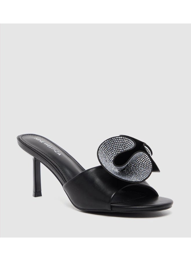 NINE WEST D-RIHANNA Embellished Stiletto Heel Sandals - Image 1