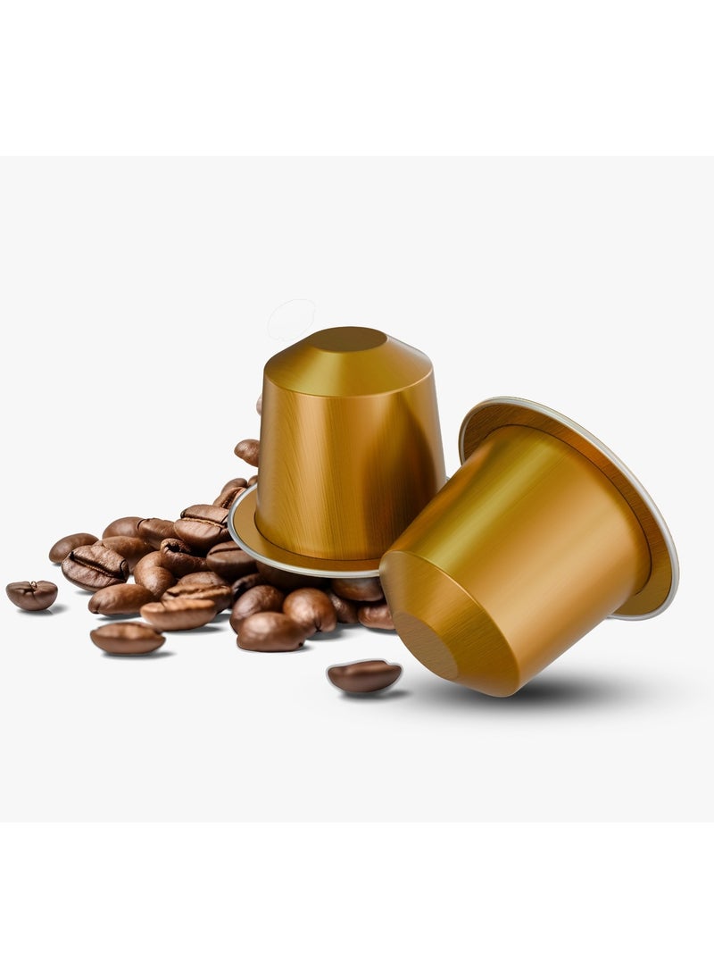 LePRESSO Aluminum Capsules for Nespresso Blended 10pc Costa Rica Gold Blend Caramel and Dark Chocolate /Roasted Ground Coffee Capsules / 100% Arabica Perfection / Aluminum Capsules / Medium Roast - Gold  - Image 2