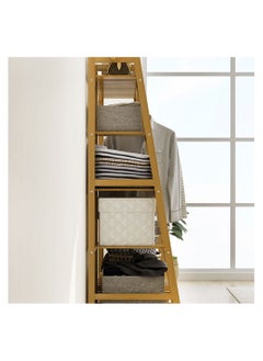 Cool Baby COOLBABY Bamboo Wood Garment Rack Clothing Rack Multifunctional Bedroom Hanging Rack Clothing Organizer for Coat Jacket Trouser Shoe Coat Plant 110CM Brown  - Image 4