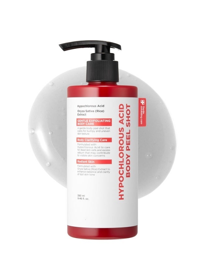 Body Peel Shot with Hypochlorous Acid | Gentle Body Exfoliating Serum for Dead Skin Cells, Rough Patches & Uneven Texture | Rice Extract, Panthenol for Hydrating & Smoothing Care | 9.46 fl.oz - Image 1
