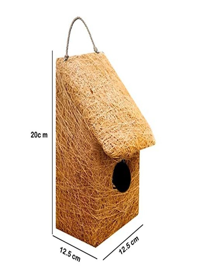 LIVEONCE Safest Organic Bird Nest Single Window Slide House Purely Handmade Nest for All Small Birds - (Small) - Image 3