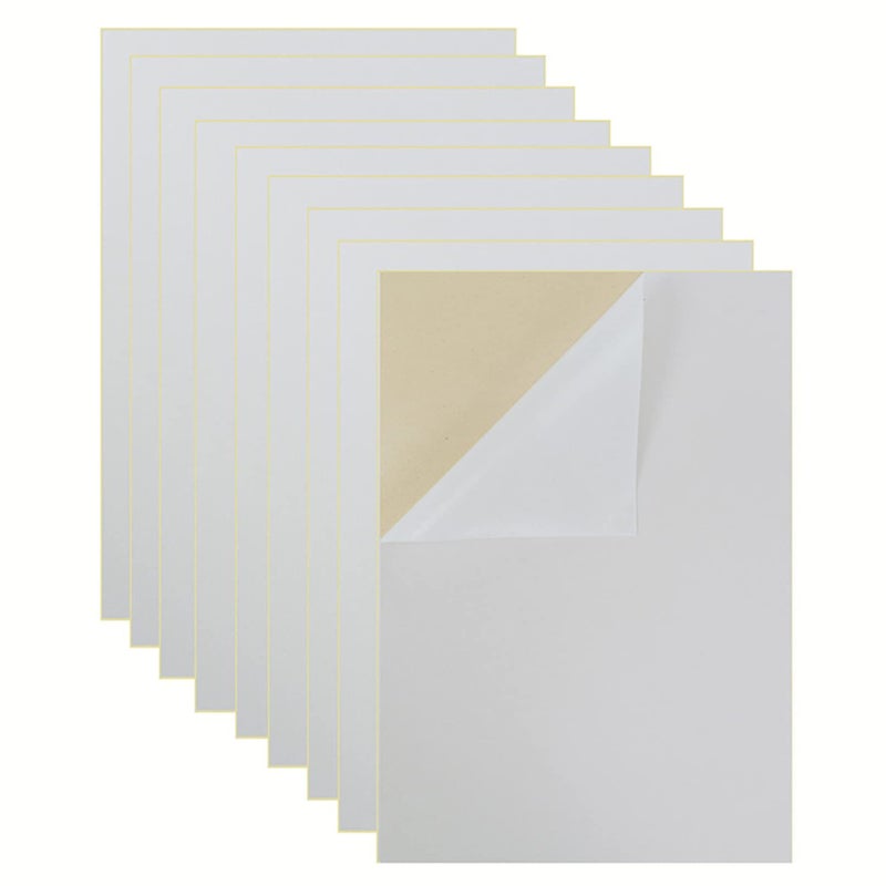 Mesheshe 10Pcs Self Adhesive Felt  Diy Self Adhesive Fabric For Art & Crafts  Peel And Stick Felt For Drawer/Jewelry Box Felt Liner  A4 Size (8.3"" X 11.8""  White) - Image 1
