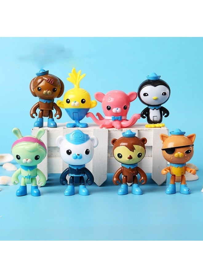 Generic 8-Piece Crew Action Figure Set - 3.5-inch Collectible Toys with Poseable Limbs & Character Accessories - for Kids Ages 3+, Marine Adventure Play & Birthday Gifts - Image 3