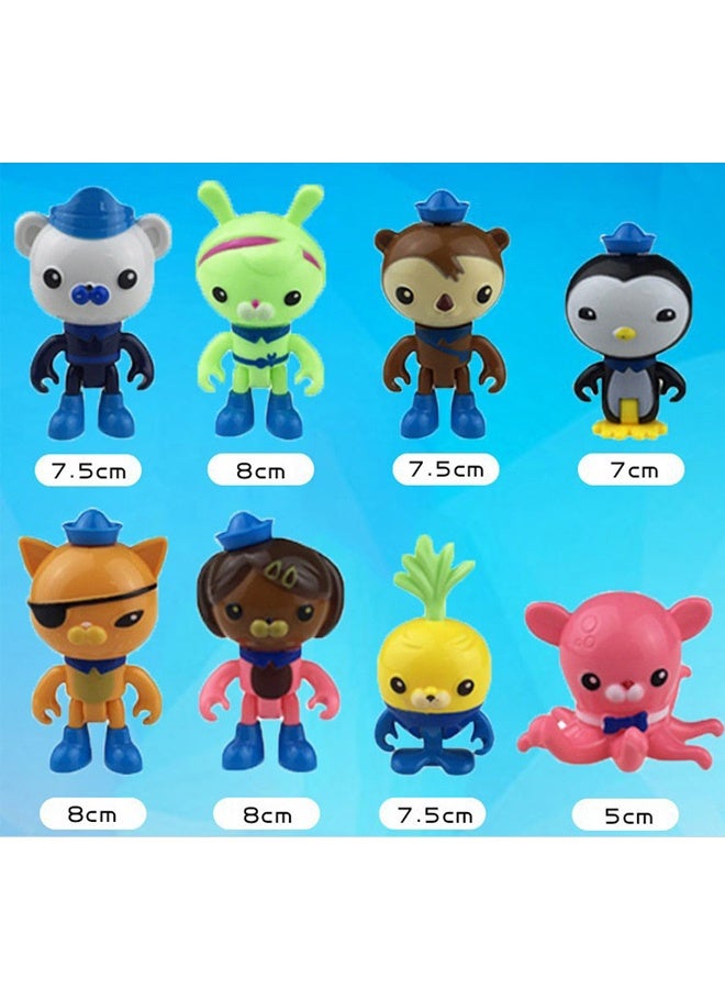 Generic 8-Piece Crew Action Figure Set - 3.5-inch Collectible Toys with Poseable Limbs & Character Accessories - for Kids Ages 3+, Marine Adventure Play & Birthday Gifts - Image 4