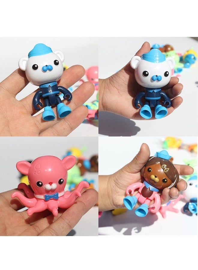 Generic 8-Piece Crew Action Figure Set - 3.5-inch Collectible Toys with Poseable Limbs & Character Accessories - for Kids Ages 3+, Marine Adventure Play & Birthday Gifts - Image 2