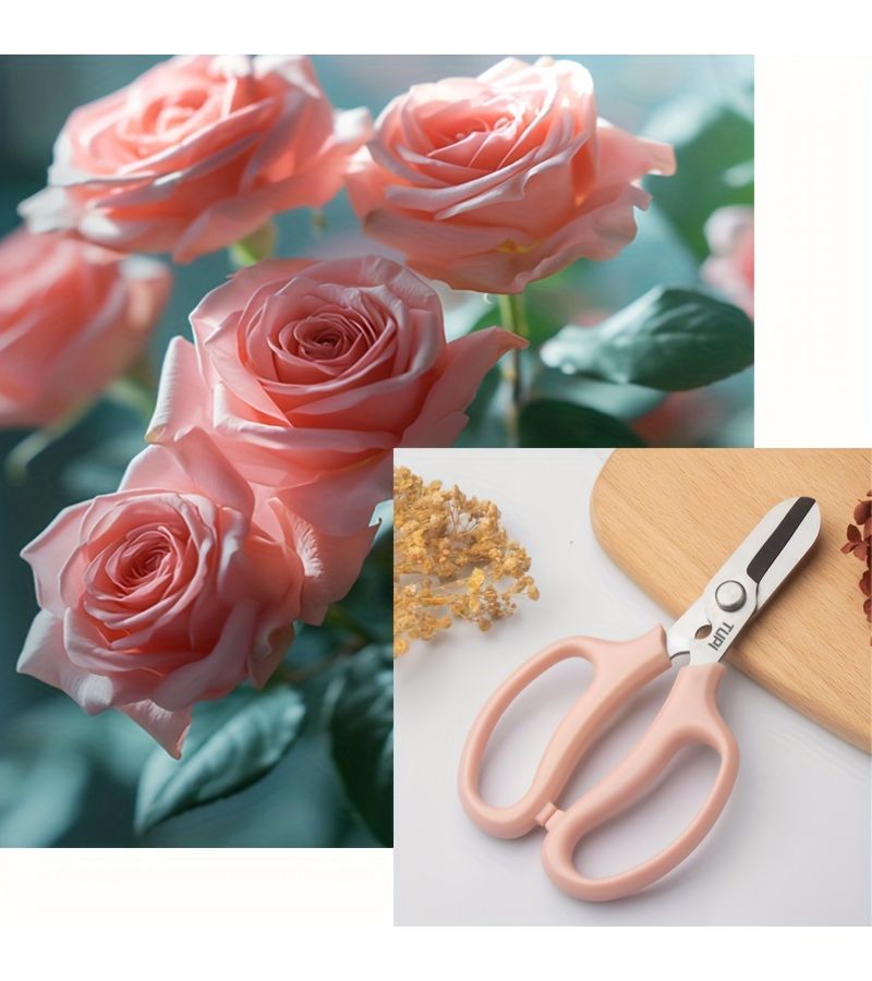 Stainless Steel Pink Floral Pruning Shears for Garden Bonsai - Image 4