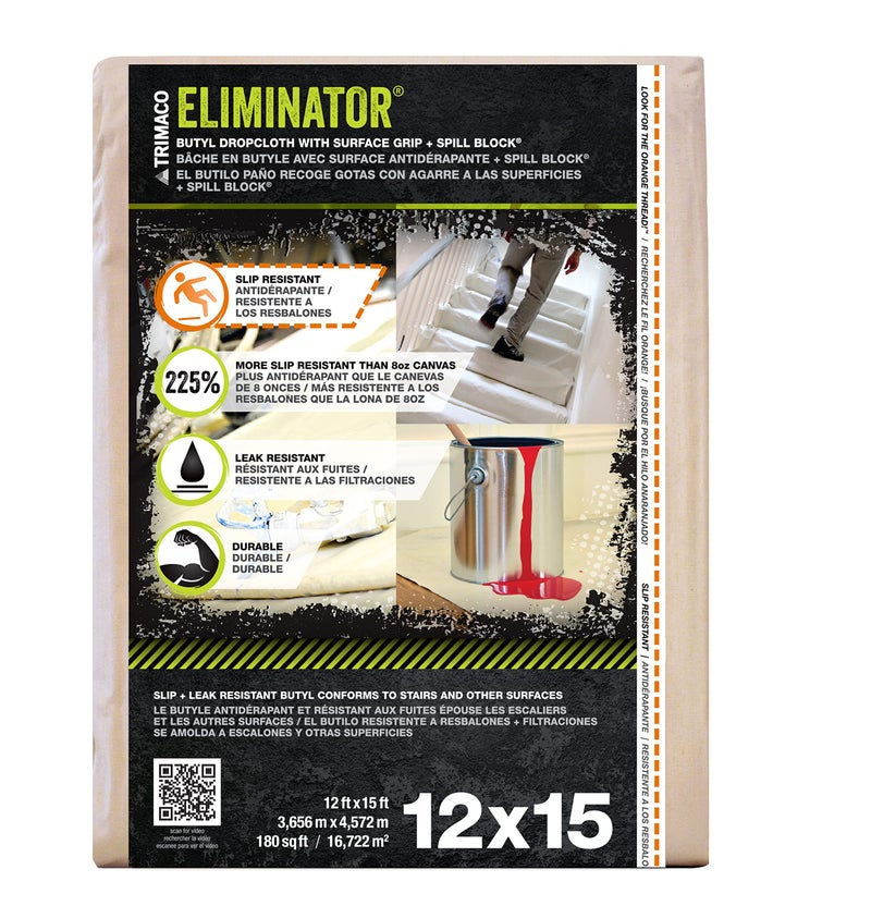 Trimaco Eliminator Butyl Drop Cloth, 12-feet x 15-feet - Image 1