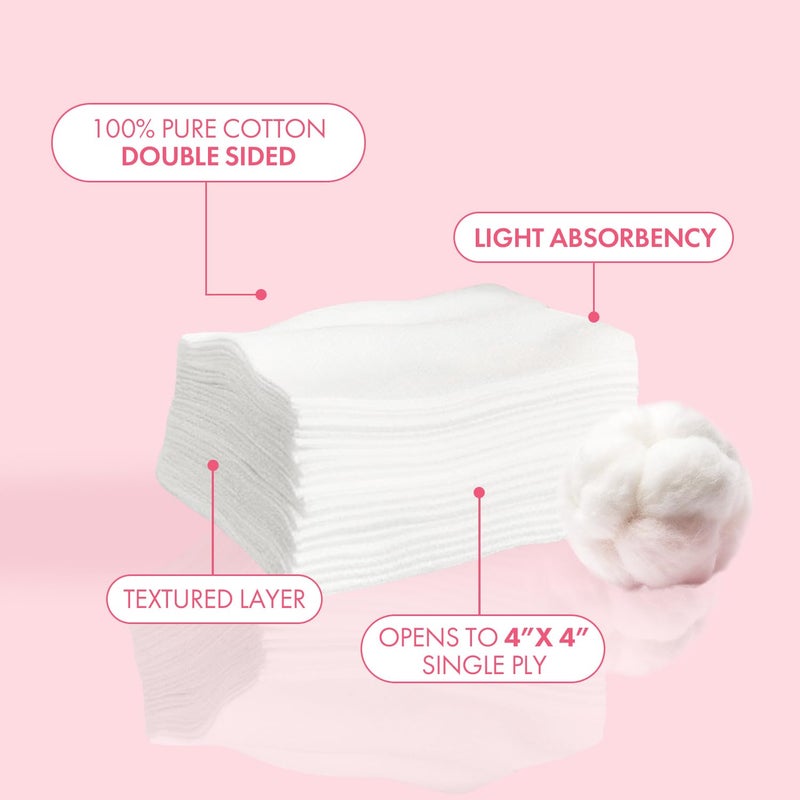 Intrinsics Petite Silken Wipes â€“ 2"x2" 4-Ply Lint-Free Cotton Pads â€“ Low-Absorbent, Soft, and Biodegradable â€“ 2 Pack (400 Count ) - Image 2