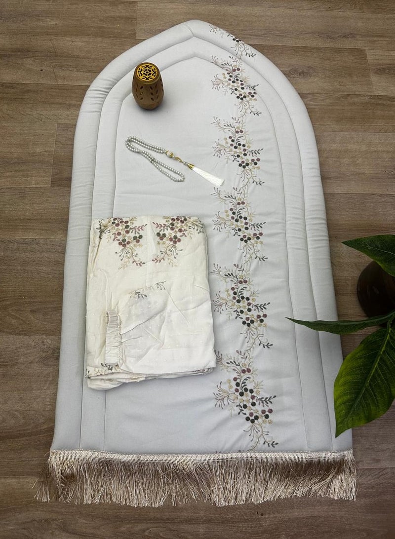 Prayer rug set with a luxurious embroidered sheet, high quality 