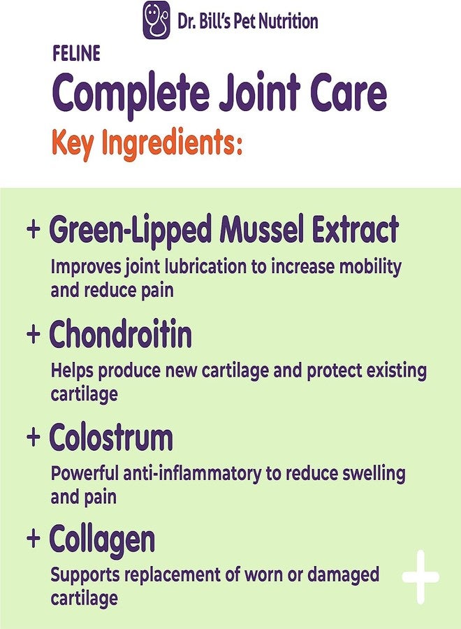Dr. Bill's Dr. Bill’s Feline Complete Joint Care | Advanced Hip & Joint Supplement for Cats | Green Lipped Mussel Extract, Collagen Type II, Chondroitin, Hyaluronic Acid, Omega 3 and Colostrum | Powder, 85g - Image 4