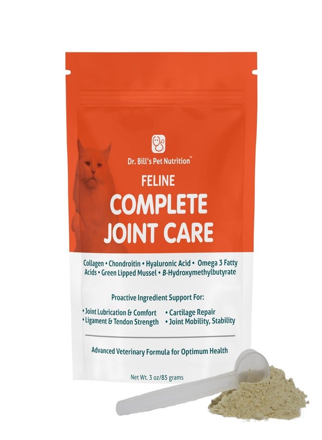 Dr. Bill's Dr. Bill’s Feline Complete Joint Care | Advanced Hip & Joint Supplement for Cats | Green Lipped Mussel Extract, Collagen Type II, Chondroitin, Hyaluronic Acid, Omega 3 and Colostrum | Powder, 85g - Image 1