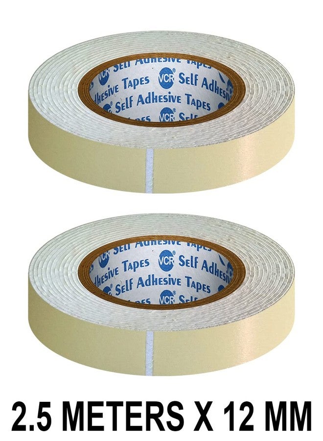 VCR Double Side White Foam Tape - 2.5 Meters in Length - 12mm / 0.5" Width - 2 Rolls Per Pack - Multipurpose usage, Best for Mounting, Strong Adhesion for Walls, Crafts work and fixing Furnitures - Image 3