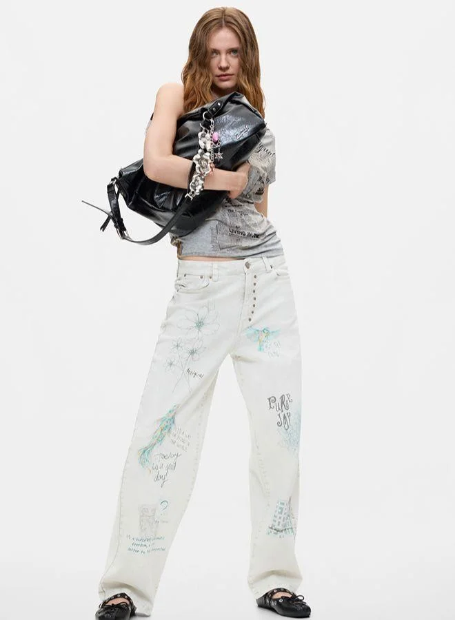 Long Printed Jeans