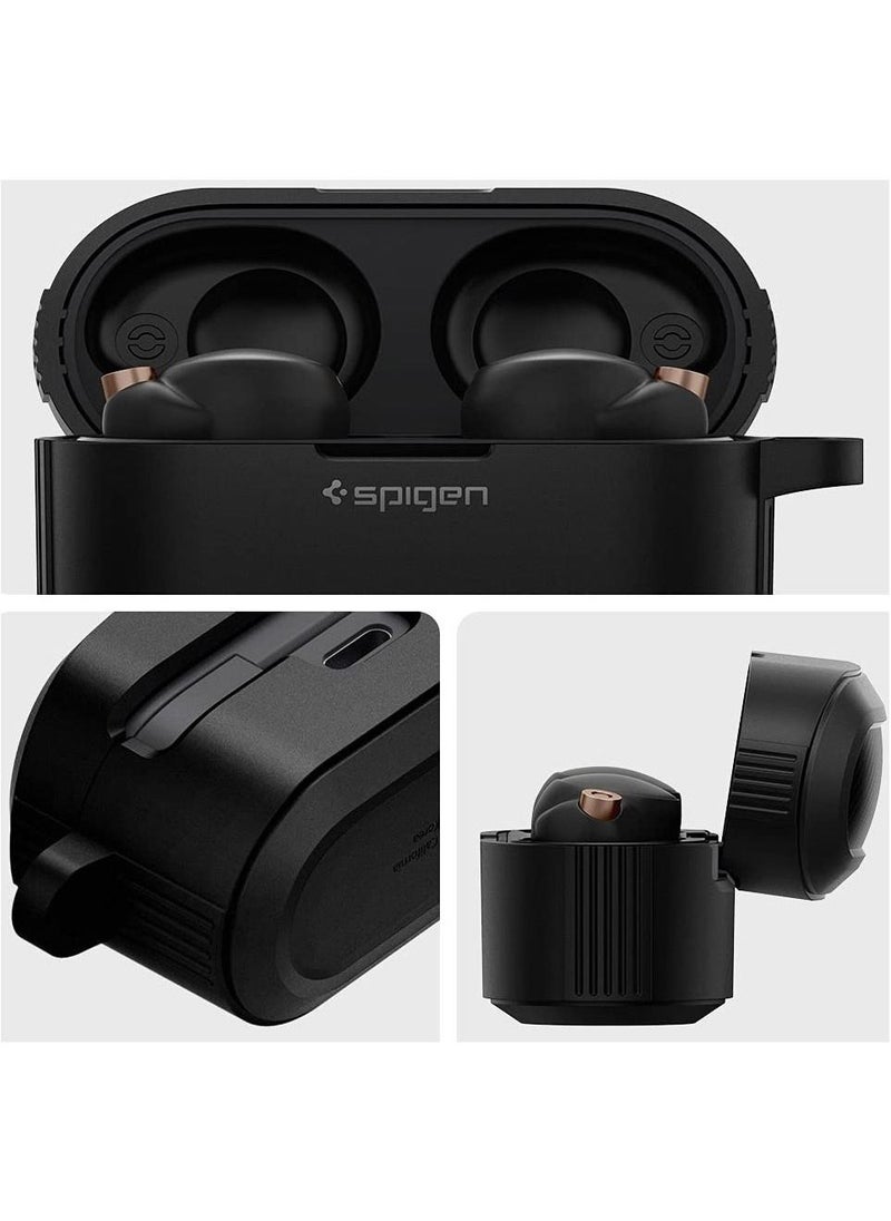 سبايجن Rugged Armor Case Cover for Sony WF-1000XM4 - Matte Black  - Image 2