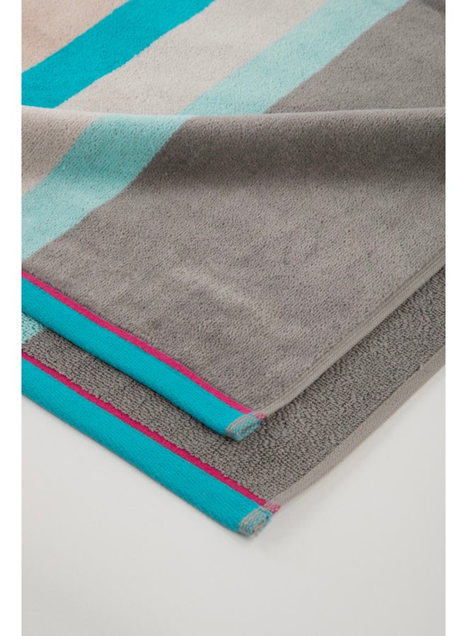 White Rose Cross Stripe 500 Gsm 100% Cotton Terry -Cross Stripe Design1 Bath Sheet 80X160 CmLuxury Touch Extra Absorbent-Sky Blue  - Image 3