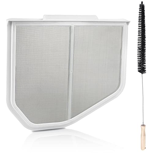 APPLIANCEMATES W10120998 Dryer Lint Filter Catcher Stainless Steel Screen Mesh for Whirlpool Kenmore Maytag Dryer Lint Screen Replacement Part W10049360, 8066170 with Clothes Dryer Lint Vent Trap Cleaner Brush - Image 1