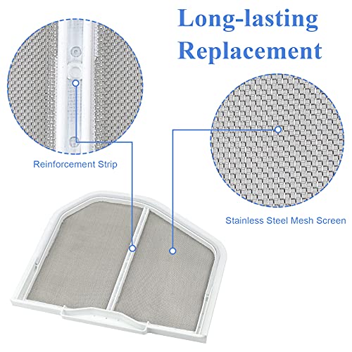 APPLIANCEMATES W10120998 Dryer Lint Filter Catcher Stainless Steel Screen Mesh for Whirlpool Kenmore Maytag Dryer Lint Screen Replacement Part W10049360, 8066170 with Clothes Dryer Lint Vent Trap Cleaner Brush - Image 4