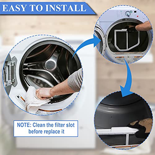 APPLIANCEMATES W10120998 Dryer Lint Filter Catcher Stainless Steel Screen Mesh for Whirlpool Kenmore Maytag Dryer Lint Screen Replacement Part W10049360, 8066170 with Clothes Dryer Lint Vent Trap Cleaner Brush - Image 5