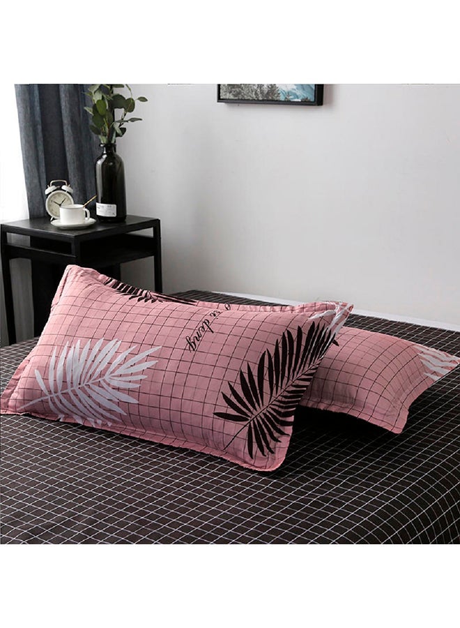4-Piece Queen Size Luxurious Comforter Set Microfiber Pink 220x240cm - Image 3