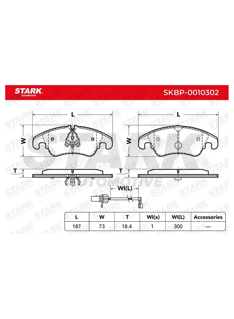 Stark BRAKE PAD SET FOR 8K0698151L /  8K0698151C /  8K0698151H / 8K0098301G /  8K0098301H /   8K0698151K /  8K0698151J /  8K0698151B /  8K0698151E /  8K0698151D /  8K0698151G /  8R0698151S / 8R0698151A - Image 3