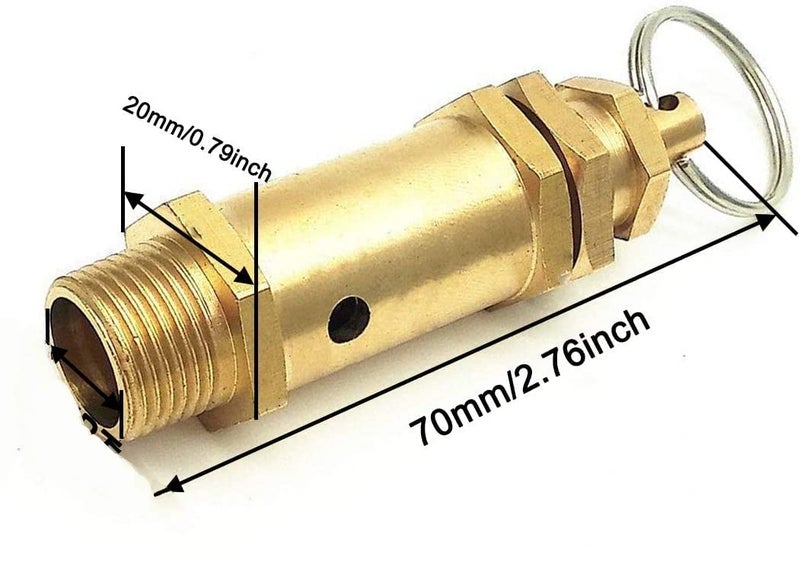 MAXAIR Brass Heavy Duty Safety Valve Air Release Valve for Air Compressor (1/2 INCH BSP) - Image 2