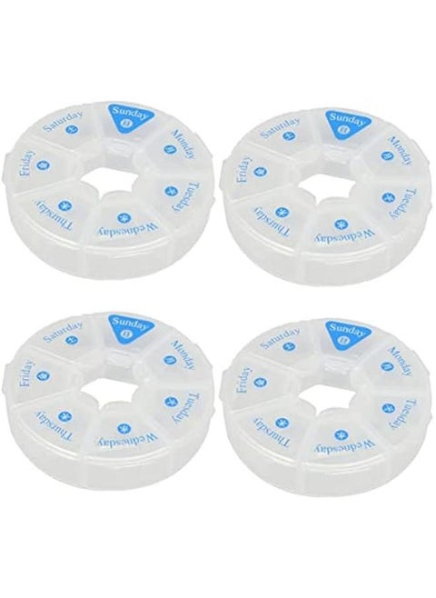 Travel Case Portable 4 Pcs Box Pill Storage Case Round Pill Storage Container Medicine Chest Intelligent Travel Medicine Container Pill Storage Containers