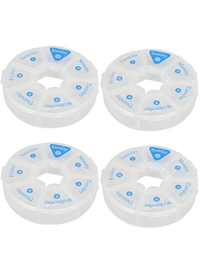 Generic - Travel Case Portable 4 Pcs Box Pill Storage Case Round Pill Storage Container Medicine Chest Intelligent Travel Medicine Container Pill Storage Containers - Image 1