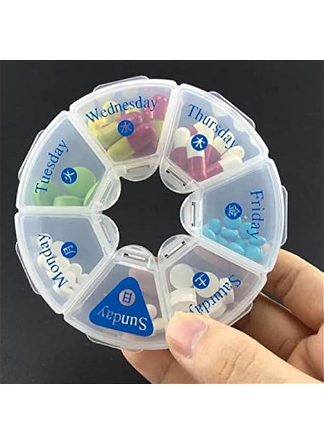Generic - Travel Case Portable 4 Pcs Box Pill Storage Case Round Pill Storage Container Medicine Chest Intelligent Travel Medicine Container Pill Storage Containers - Image 1